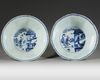 A PAIR OF CHINESE BLUE AND WHITE FOLIATE-RIMMED BOWLS, KANGXI PERIOD (1662-1772)