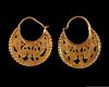 A PAIR OF GOLD EARRINGS, NEAR EAST, 11TH CENTURY
