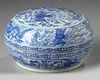 A Chinese blue and white box and cover