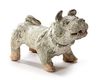 A CHINESE GREEN-GLAZED POTTERY DOG, HAN DYNASTY (206 BC-220 AD)