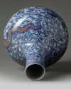 A LARGE CHINESE UNDERGLAZE COPPER RED AND BLUE AND WHITE 'DRAGON' VASE, QING DYNASTY (1644-1911)
