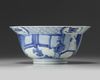 A Chinese blue and white 'klapmuts' bowl