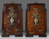 A pair of large Chinese precious-object-inlaid lacquer panels