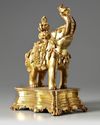 A Chinese gilt bronze caparisoned elephant