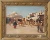 ORIENTALIST SCHOOL (20TH CENTURY), AN ARABIAN MARKET PLACE, OIL ON CANVAS