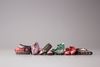 Six pairs of Chinese lotus and children shoes