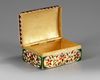 AN INDIAN, JAIPUR, RAJASTHAN ENAMEL, POLKI DIAMOND AND RUBY BOX, FIRST HALF OF THE 20TH CENTURY