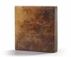 A Chinese celadon and russet jade square plaque