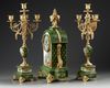 A FRENCH GILT BRONZE CLOCK SET, 19TH CENTURY