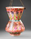 A GLASS MOSQUE LAMP,  20TH CENTURY