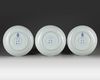A set of three Chinese blue and white 'Romance of the Western Chamber' dishes