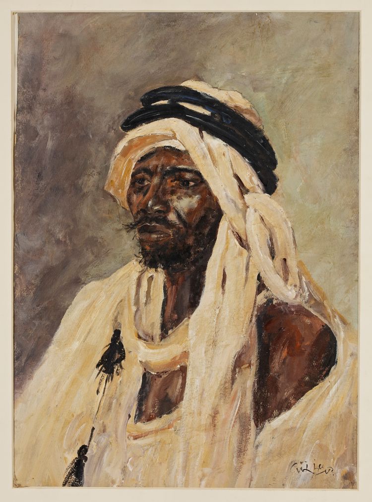 MARIE JOSEPH JEAN RAYMOND SILBERT (1862-1936), PORTRAIT DE CAÏD, OIL ON PAPER