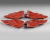 FOUR JAPANESE  LACQUERED BUTTERFLY-SHAPED DISHES,19TH CENTURY