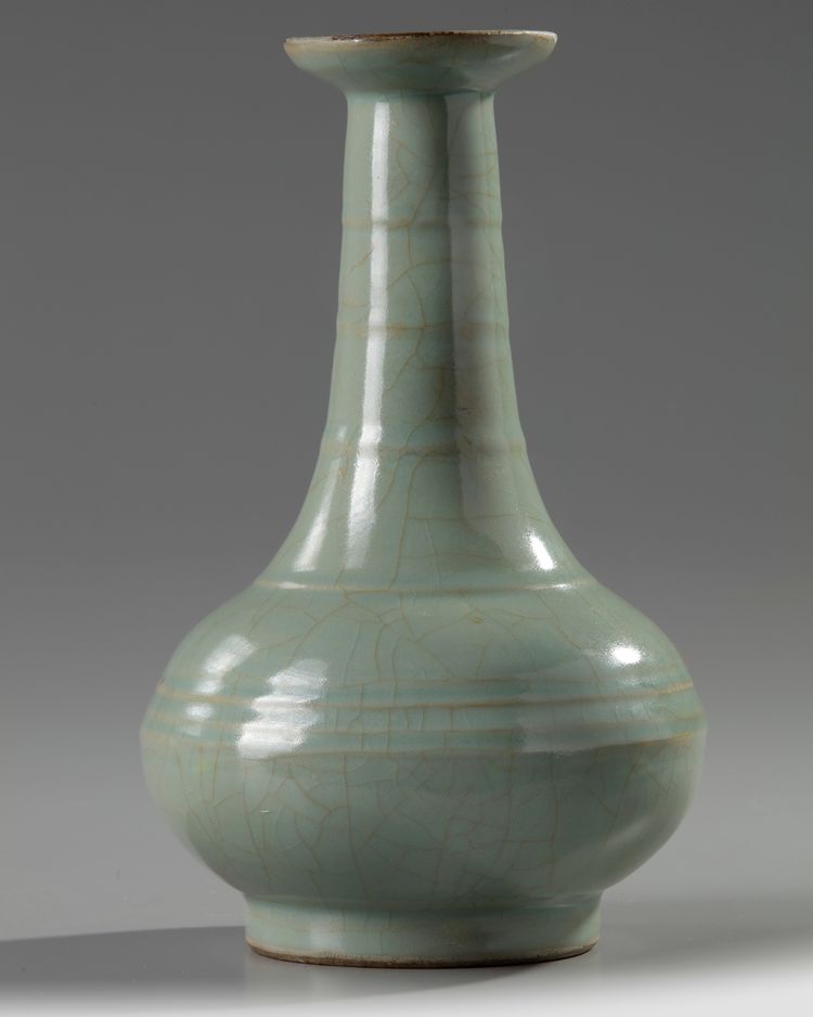 A Chinese celadon-glazed bottle vase