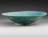AN  KASHAN TURQUOISE BLUE-GLAZED POTTERY BOWL