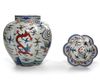 A CHINESE WUCAI LOBBED JAR AND COVER