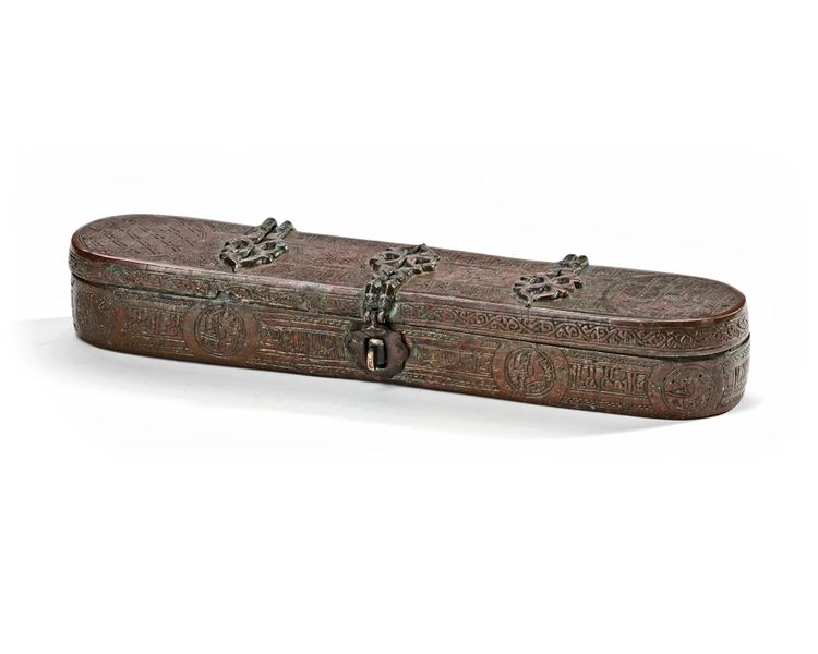 A CAST BRONZE PEN CASE, PERSIA, FIRST HALF 13TH CENTURY