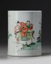 A Chinese famille verte brush pot, bitong