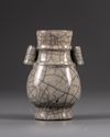 A small Chinese crackle-glazed hu vase