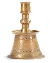AN EARLY OTTOMAN CAST BRASS CANDLESTICK, TURKEY, CIRCA 1500