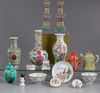 A lot of sixteen Chinese enamelled and famille rose items