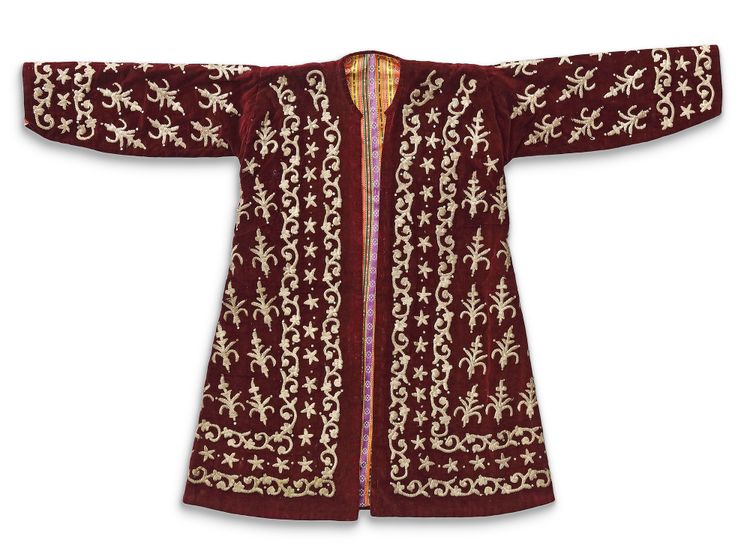 AN OTTOMAN GILT-THREAD-EMBROIDERED RED VELVET JACKET