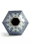 A Chinese blue and white hexagonal vase