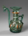 A PERSIAN GLASS EWER, 19TH CENTURY