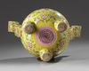 A Chinese yellow-ground famille rose altar set