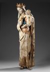 A LARGE POLYCHROMED MADONNA AND CHILD, SWABIAN, EARLY 16TH CENTURY