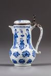A Chinese blue and white silver-mounted ewer