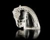 AN INDIAN ROCK CRYSTAL HORSE-HEAD CARVING, 18TH CENTURY