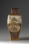 A Japanese Square-Shaped Satsuma Vase