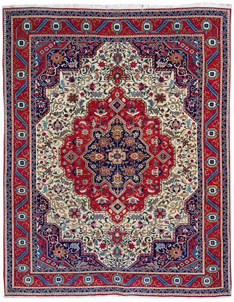 A TEHRAN CARPET WITH SILK, CIRCA 1910