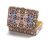A RUSSIAN FABERGE SILVER-GILT AND CLOISONNÉ ENAMEL BOX, CIRCA 1900