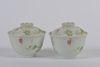 A PAIR OF CHINESE FAMILLE ROSE 'BITTER MELON BOWLS WITH COVER, 19TH-20TH CENTURY