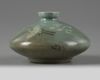 A Korean slip-inlaid celadon-glazed ‘cranes’ oil bottle