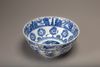 A Chinese blue and white lobed bowl