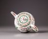 A Chinese famille verte moulded teapot and cover