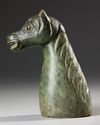 CHINESE JADE HORSE HEAD, 19TH CENTURY
