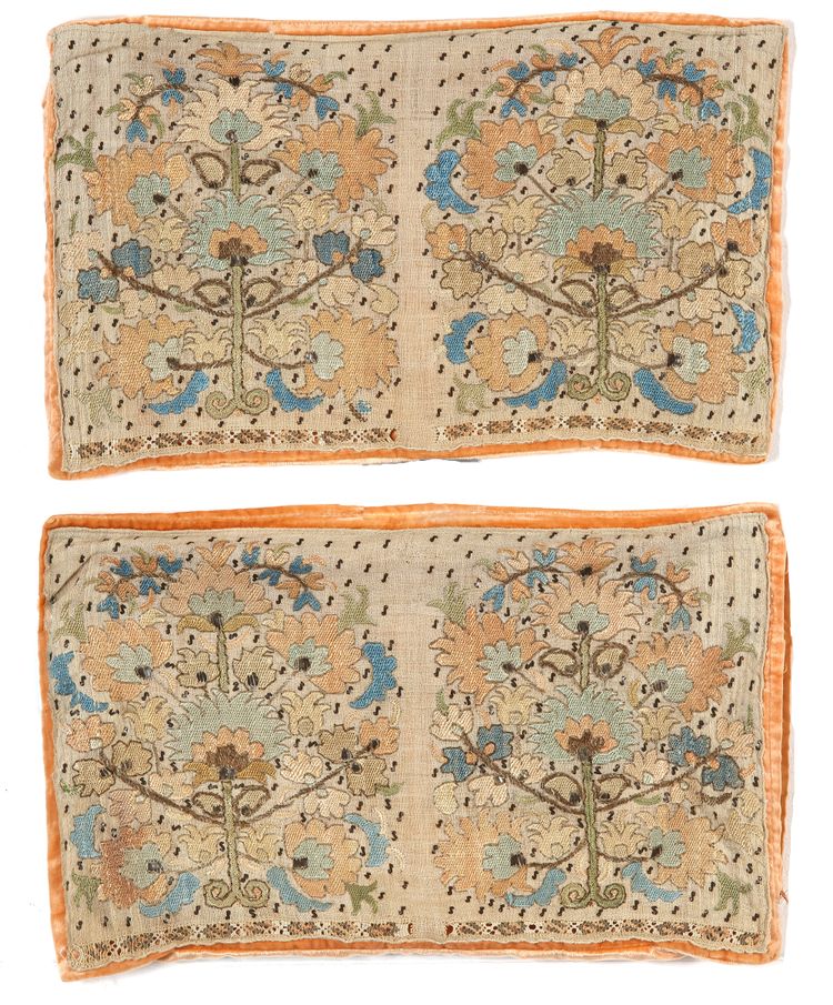 A PAIR OF EMBROIDERED PILLOW CASES
