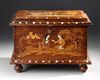 AN INDIAN INLAID WOODEN BOX, 19TH CENTURY