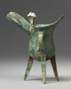 A Chinese bronze tripod ritual tripod vessel, jue