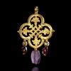 AN OPUS INTERRASILE GOLD QUATREFOIL CROSS WITH PENDANTS, 6TH/7TH CENTURY AD