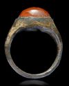 AN AGATE SEAL IN SILVER RING