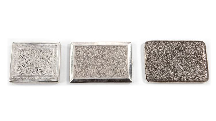 THREE SILVER BOXES, INDIA, 20TH CENTURY