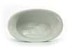 A Chinese blue and white 'bamboo' oval bowl