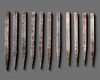 A PERSIAN SET OF ELEVEN INSCRIBED STEEL DIVINATION RODS, 19TH CENTURY