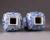 Two Chinese blue and white vases with covers