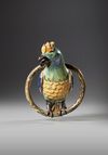 A POLYCHROME DELFT PARROT, 18TH CENTURY